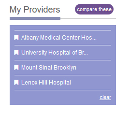 My Bookmarks with multiple hospitals